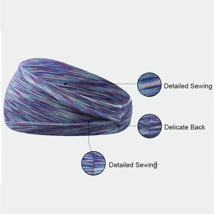 C41 Entrenamiento Elástico Deportes Yoga Bandas Para El Cabello Antideslizante Humedad Wicking Headbands Para Mujeres Y Hombres - Rosado Morado