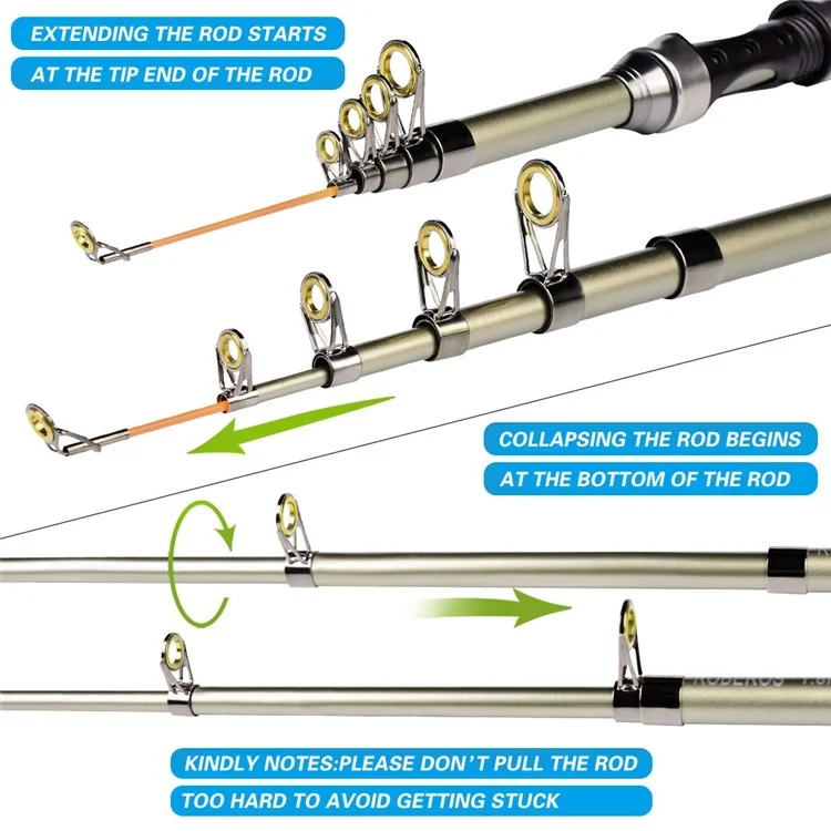 PROBEROS HWCSET068 Set da Pesca con Mulinello da 1,8 m, Esche