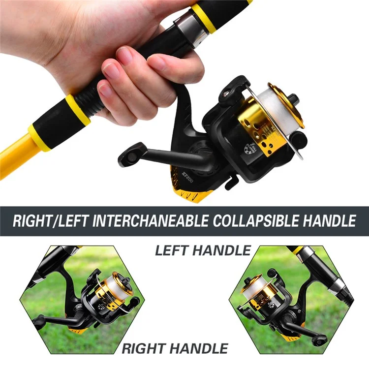PROBEROS HWCSET109 1.5m Fishing Rod and Reel Combo Set with Lures for Beginners - Gold
