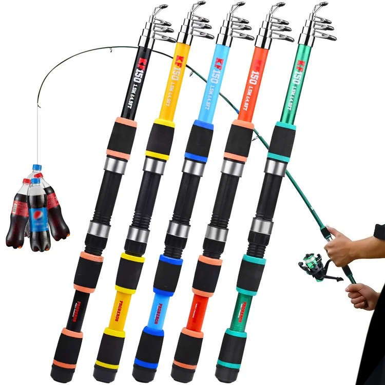 PROBEROS HWCSET109 1.5m Fishing Rod and Reel Combo Set with Lures for Beginners - Gold