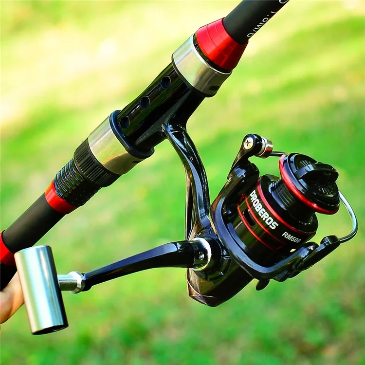 PROBEROS HWCSET101 Vara telescópica de 1,8 m Linha de Carretel de Pesca com Bolsa de Transporte 
