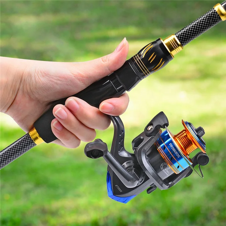 PROBEROS HWCSET107 2.1m Telescopic Fishing Rod Spinning Reel Fishing Tackle Combo Set