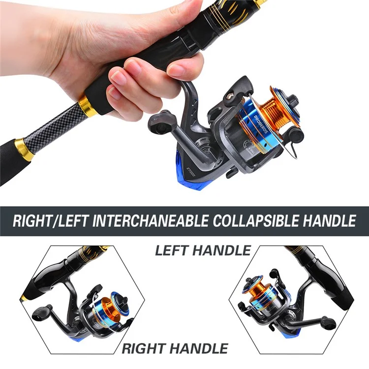 PROBEROS HWCSET105 1.5m Telescopic Fishing Rod ET200 Spinning Reel Lure Set