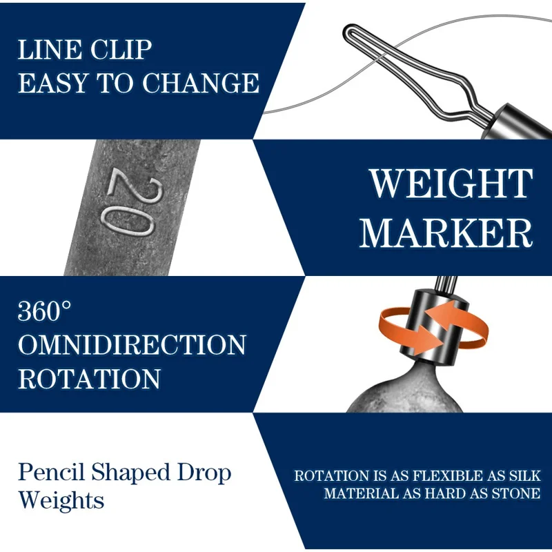 JIG035 10 pezzi / confezione Reaction Tackle Lead Drop Shot Weights, Anti-Snag Fishing Sinkers - 3,5g