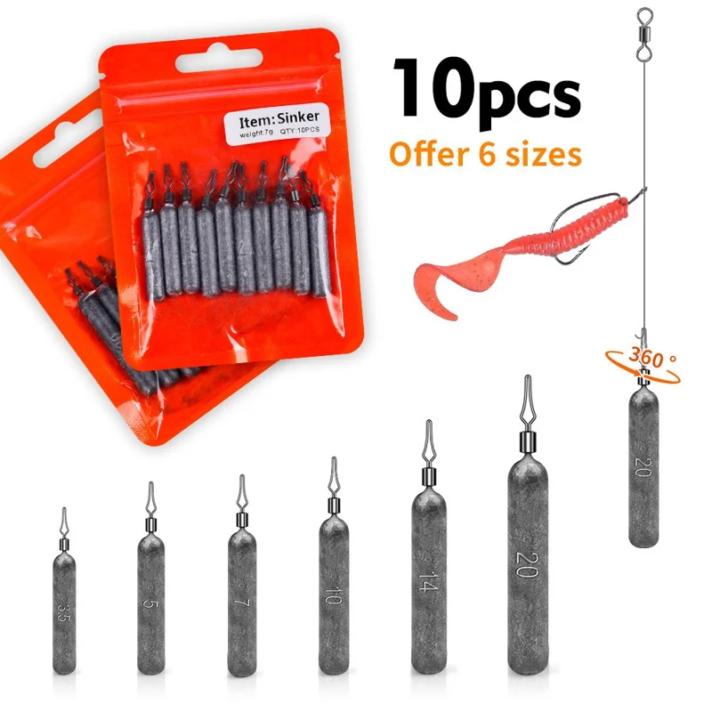 JIG035 10 pezzi / confezione Reaction Tackle Lead Drop Shot Weights, Anti-Snag Fishing Sinkers - 3,5g