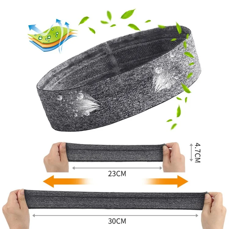 WD-HE0022 Sweat-Absorbed Workout Headband Hair Band Head Band Sweatband - Grey