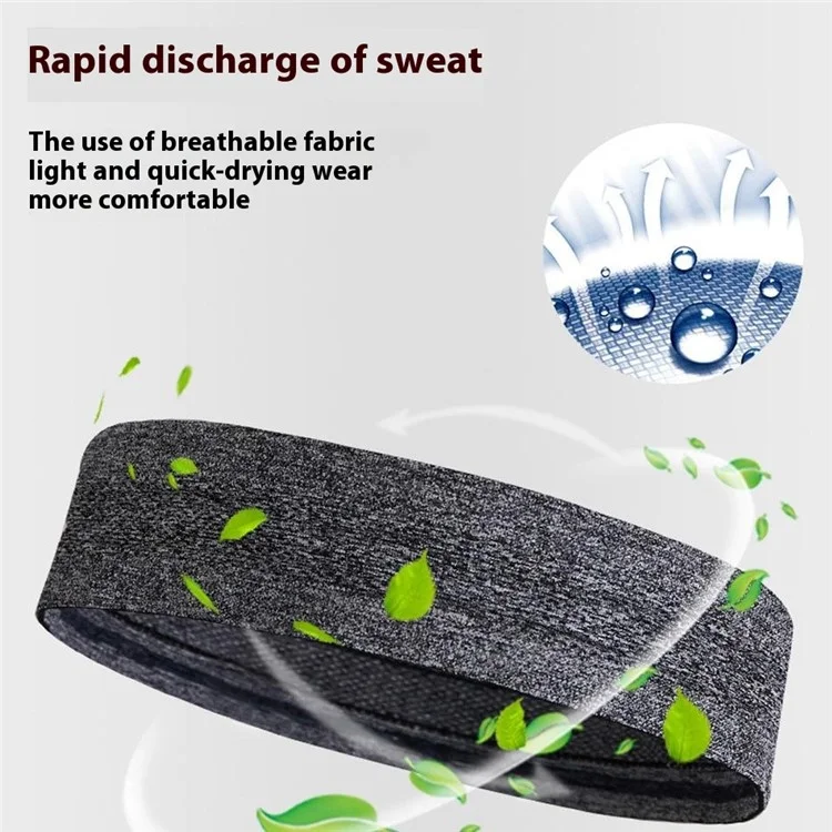 WD-HE0022 Sweat-Absorbed Workout Headband Hair Band Head Band Sweatband - Grey