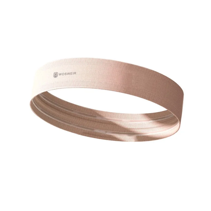 WOSWEIR HE0211 Yoga Headband Hair Band Sweat-Absorbed Head Band Sweatband - Light Pink