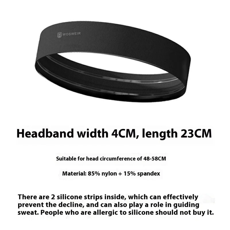 WOSWEIR HE0211 Yoga Headband Hair Band Sweat-Absorbed Head Band Sweatband - Light Pink