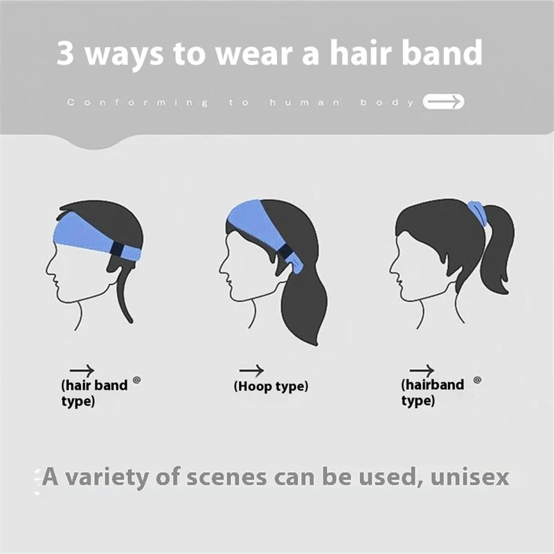 WOSWEIR HE0210 Workout Headband Hair Band Sweat-Absorbed Head Band Sweatband - Blue