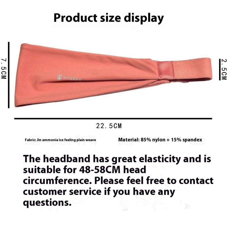 WOSWEIR HE0210 Workout Headband Hair Band Sweat-Absorbed Head Band Sweatband - Blue