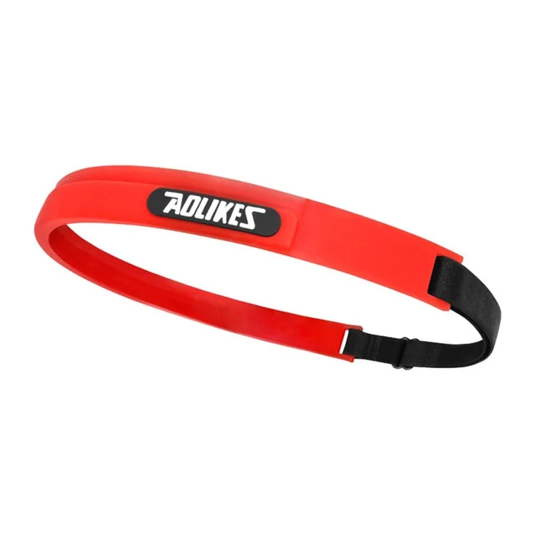 AOLIKES TD-2113 Faixa de Cabeça Antiderrapante de Silicone para Esportes / Fitness Corrida, Absorvente de Suor, Ajustável - Vermelho