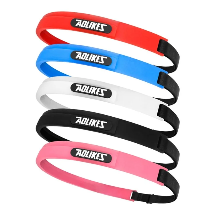 AOLIKES TD-2113 Faixa de Cabeça Antiderrapante de Silicone para Esportes / Fitness Corrida, Absorvente de Suor, Ajustável - Vermelho