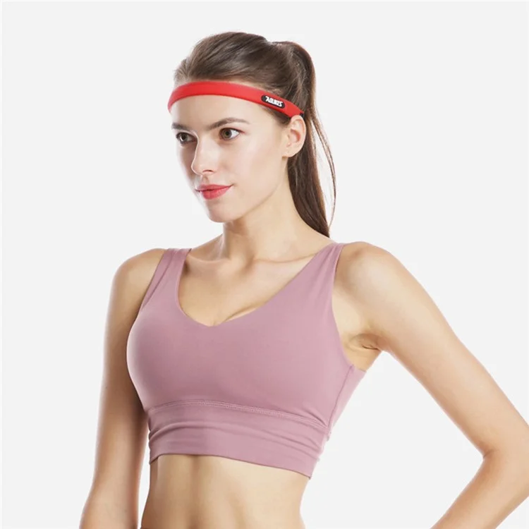 AOLIKES TD-2113 Faixa de Cabeça Antiderrapante de Silicone para Esportes / Fitness Corrida, Absorvente de Suor, Ajustável - Vermelho