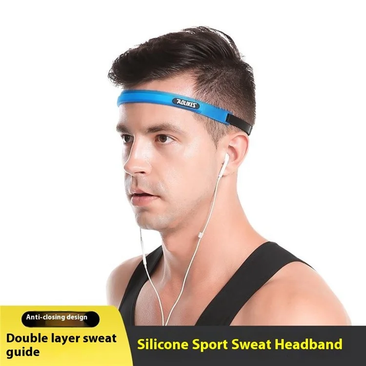 AOLIKES TD-2113 Faixa de Cabeça Antiderrapante de Silicone para Esportes / Fitness Corrida, Absorvente de Suor, Ajustável - Vermelho