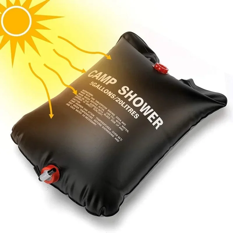 Outdoor Camping 20L Solar Shower Bag Hiking Travel Wilderness Portable Bathing Water Storage Heater
