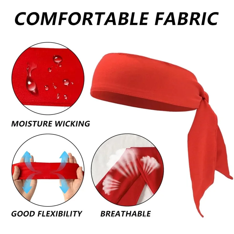 1Pc Banda de cabeza rápida de secado al aire libre Pañuelo absorbente del sudor del tenis Elástico para hombres y mujeres - Blanco