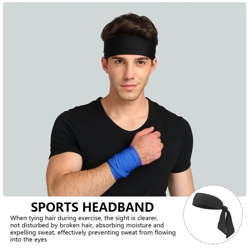 1Pc Banda de cabeza rápida de secado al aire libre Pañuelo absorbente del sudor del tenis Elástico para hombres y mujeres - Blanco