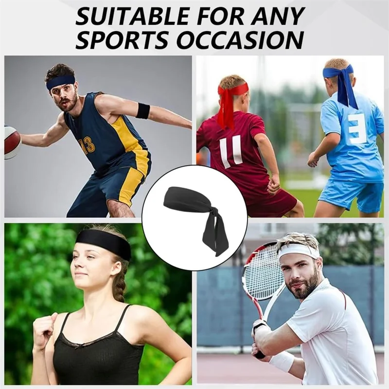 1Pc Banda de cabeza rápida de secado al aire libre Pañuelo absorbente del sudor del tenis Elástico para hombres y mujeres - Blanco