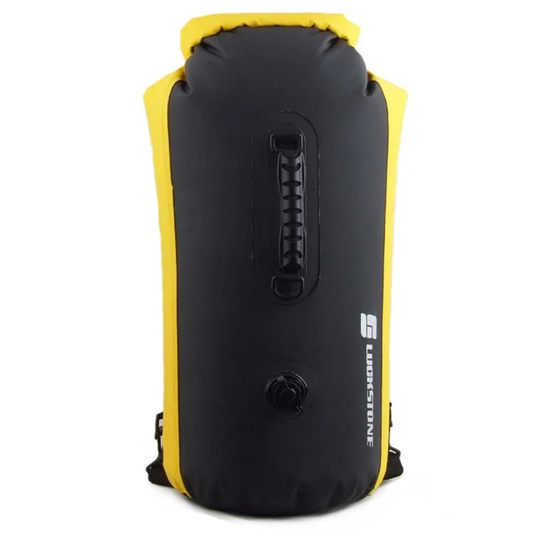 LUCKSTONE FSD3003003 60L Sac sec étanche avec buse d'aération Séparation humide/sèche Stockage de natation en plein air Sac pliable - Jaune/Noir