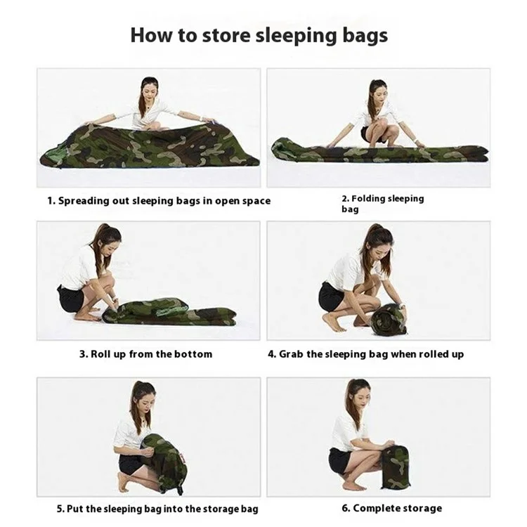 Saco de dormir em envelope para acampamento ao ar livre, com capuz, adulto, de algodão oco, quente, 1,3 kg / 0-20 graus Celsius - Camuflagem da selva