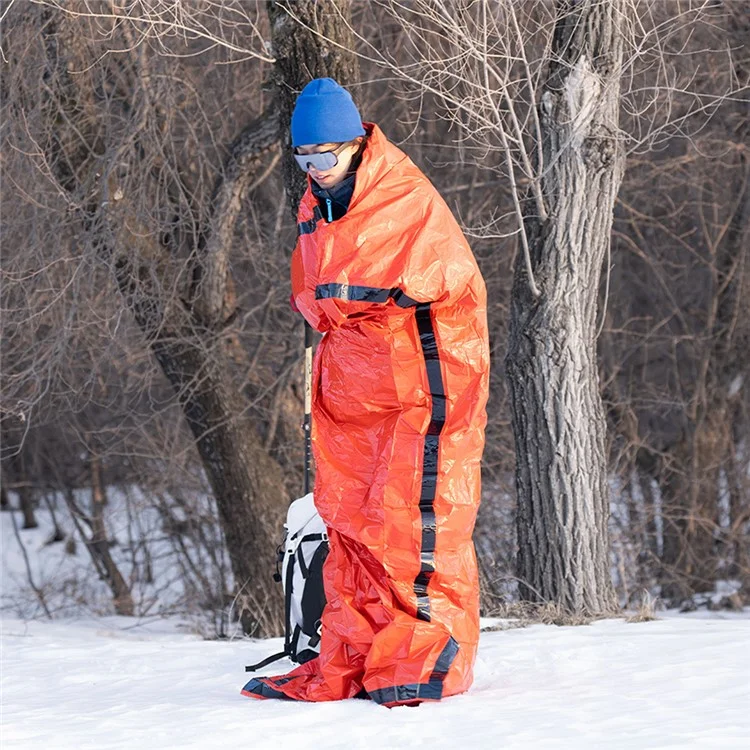 LUCKSTONE Film Thermique en Aluminium pour Survie d'Urgence en Extérieur avec Sac de Rangement