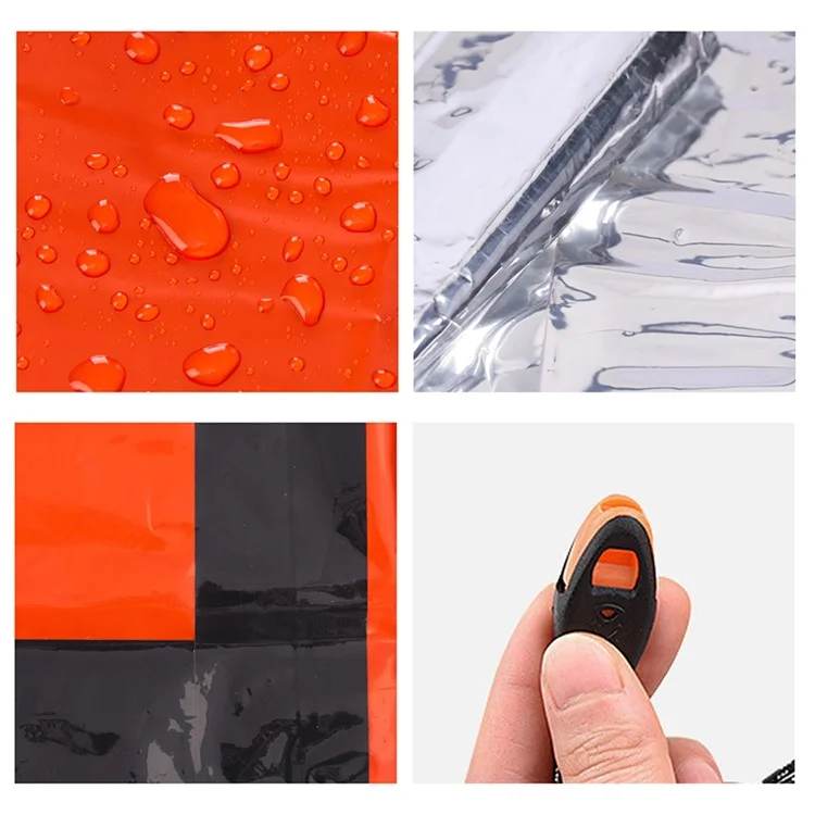 LUCKSTONE Film Thermique en Aluminium pour Survie d'Urgence en Extérieur avec Sac de Rangement