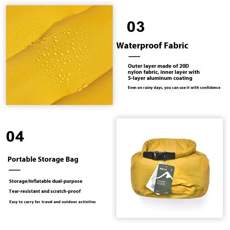 WIDESEA AM-01Y Materassino Gonfiabile Ultraleggero per Campeggio e Trekking, Materasso Pneumatico Portatile con Borsa per il Trasporto
