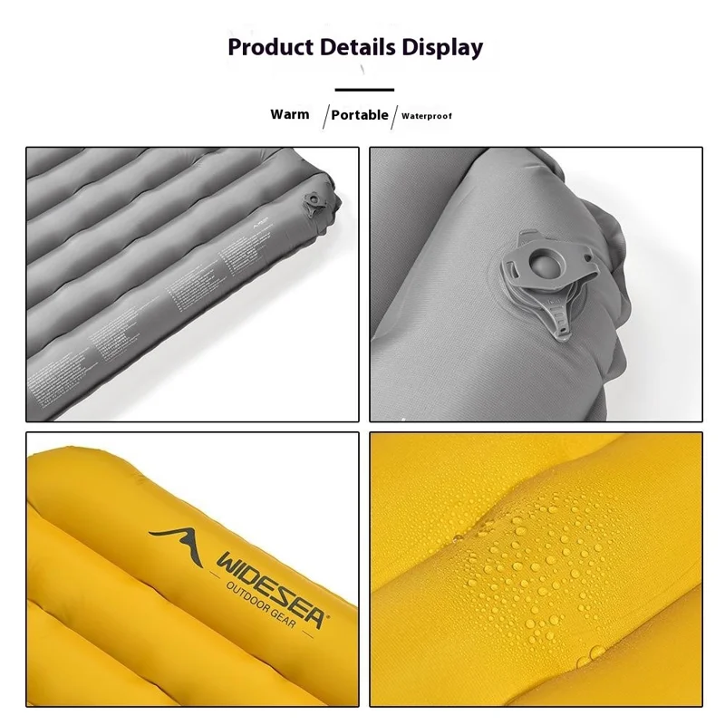 WIDESEA AM-01Y Materassino Gonfiabile Ultraleggero per Campeggio e Trekking, Materasso Pneumatico Portatile con Borsa per il Trasporto