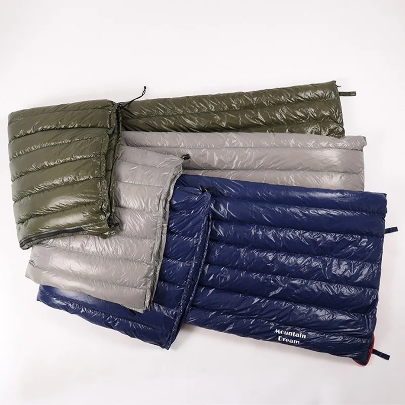 MOUNTAIN DREAM 600g Gänsedaunen Ultraleichter tragbarer Camping-Schlafsack mit Aufbewahrungstasche - Blau