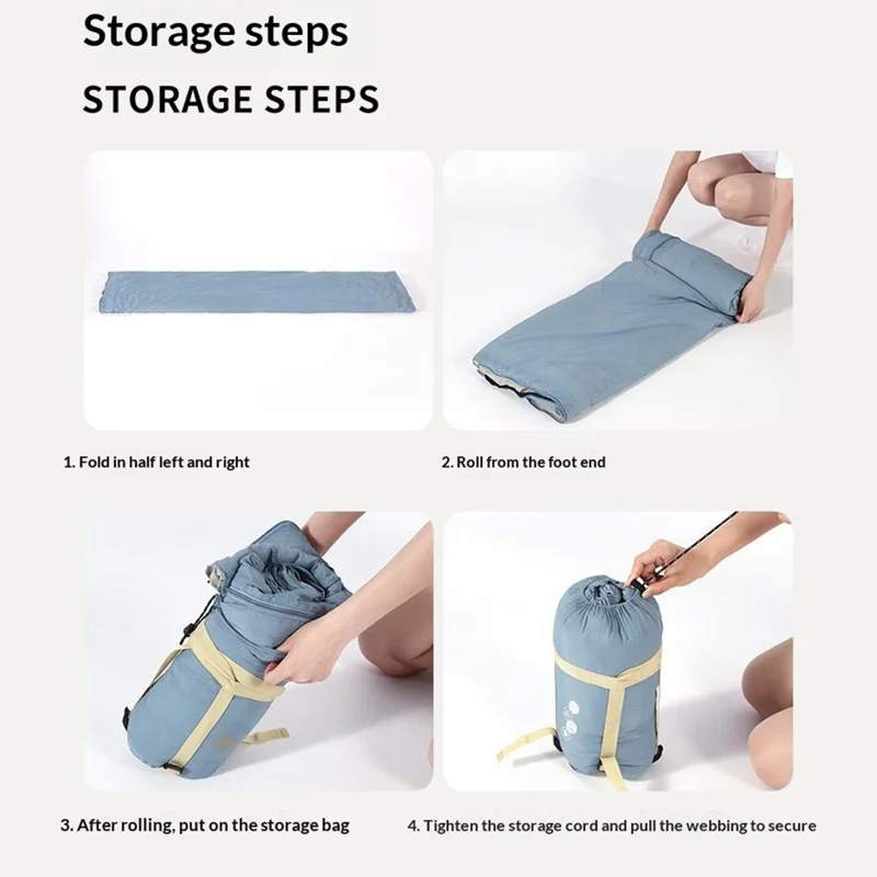 Sacco a pelo ultraleggero da 190 x 75 cm a busta per adulti, per campeggio all'aperto, viaggi ed escursionismo - Blu