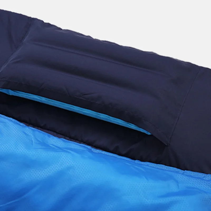 DESERT&FOX Dubbel sovsäck för två personer, utomhusläger, vandring, tjock sovsäck med 2 kuddar - Blå/Grå
