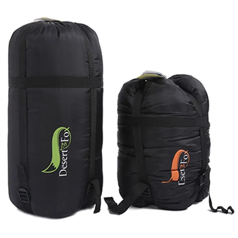 DESERT&FOX Dubbel sovsäck för två personer, utomhusläger, vandring, tjock sovsäck med 2 kuddar - Blå/Grå