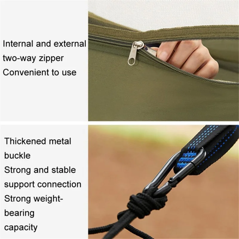 CSTUR Outdoor Travel Camping Mosquito Net Hammock Hanging Sleeping Bed - Sapphire+Sky Blue