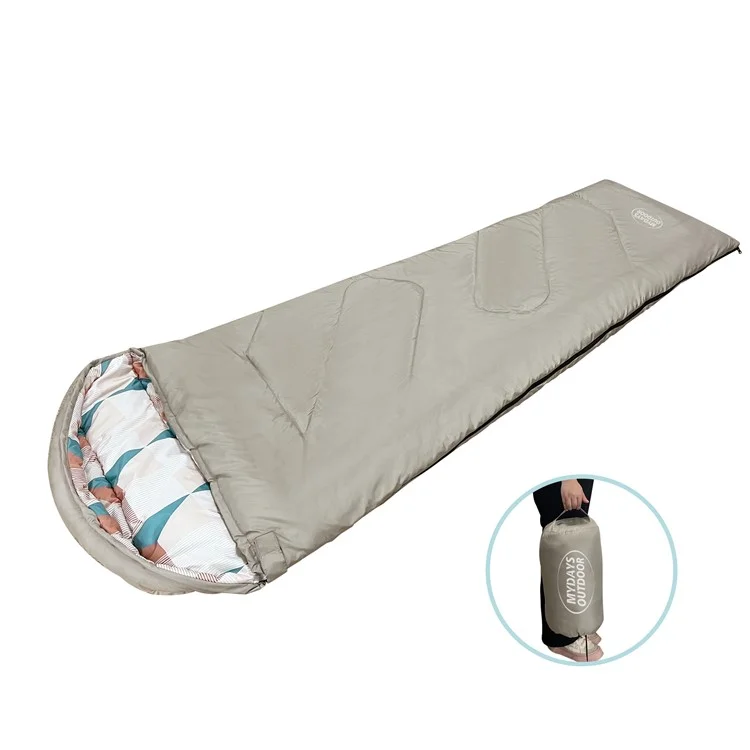 MYDAYS OUTDOOR 218x78cm Saco de dormir com capuz impermeável para acampamento de inverno no estilo envelope 