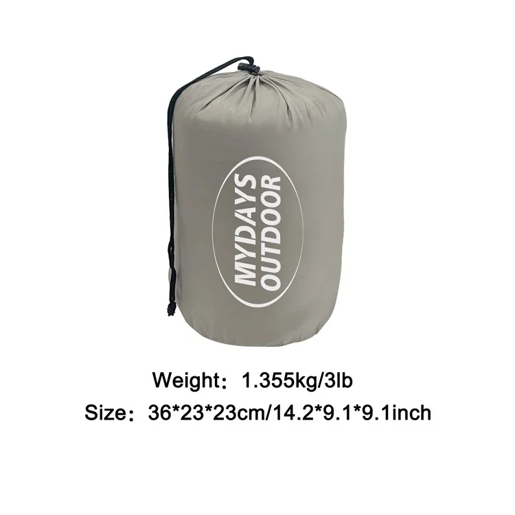 MYDAYS OUTDOOR 218x78cm Saco de dormir com capuz impermeável para acampamento de inverno no estilo envelope 