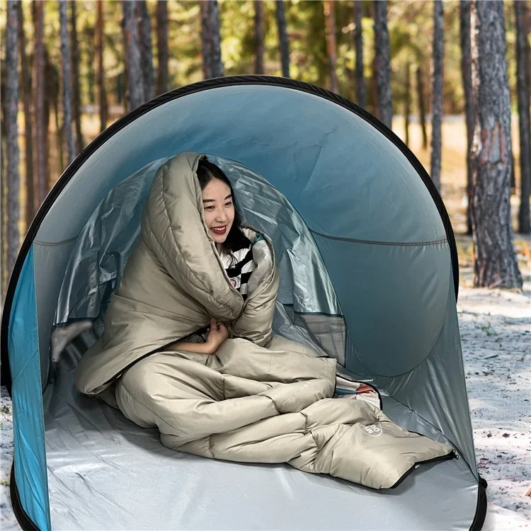 MYDAYS OUTDOOR 218x78cm Saco de dormir com capuz impermeável para acampamento de inverno no estilo envelope 