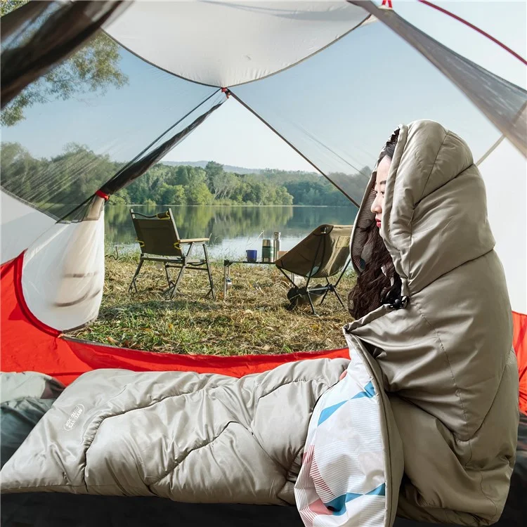 MYDAYS OUTDOOR 218x78cm Saco de dormir com capuz impermeável para acampamento de inverno no estilo envelope 