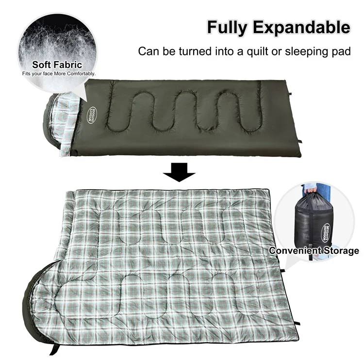 MYDAYS OUTDOOR 190x70x30CM Sac de Couchage en Polyester Matelas de Camping avec Sac de Rangement