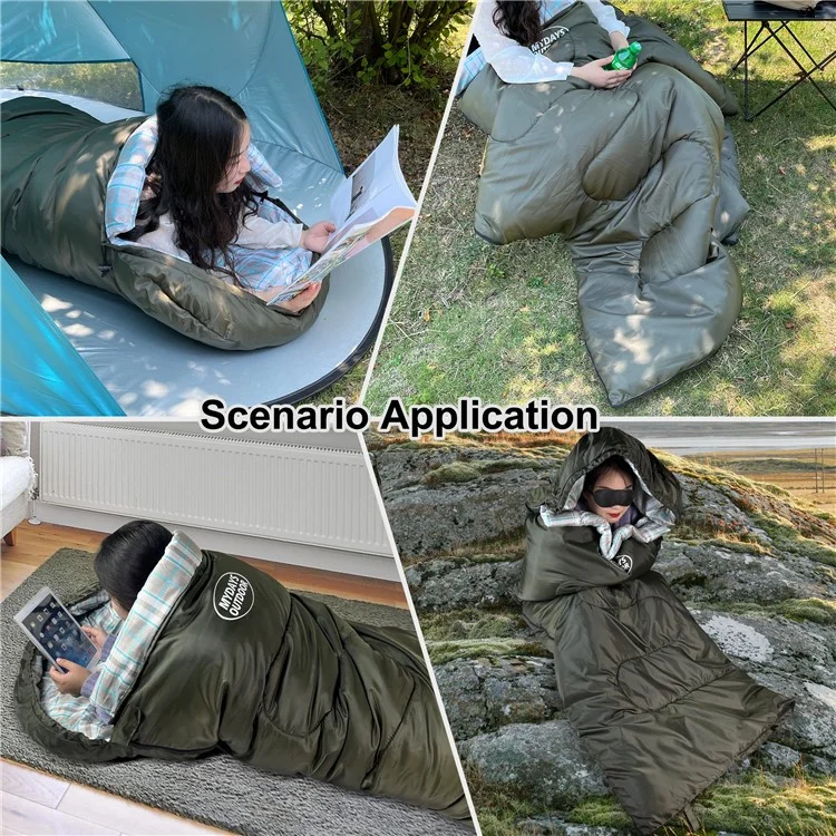 MYDAYS OUTDOOR 190x70x30CM Sac de Couchage en Polyester Matelas de Camping avec Sac de Rangement