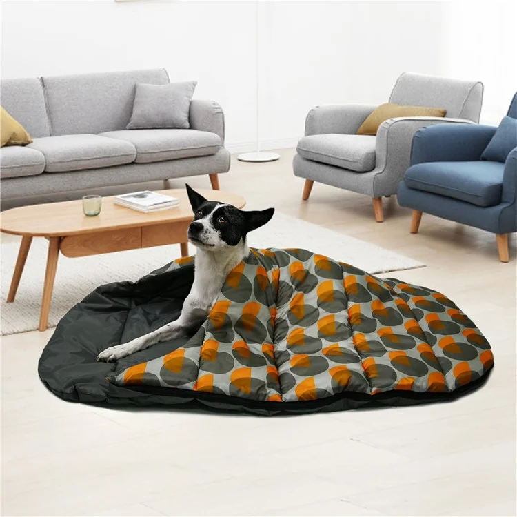 Wasserdichter 190T Polyester Hundetransportbox Tragbares Hundeschlafsack mit Aufbewahrungstasche, Größe S