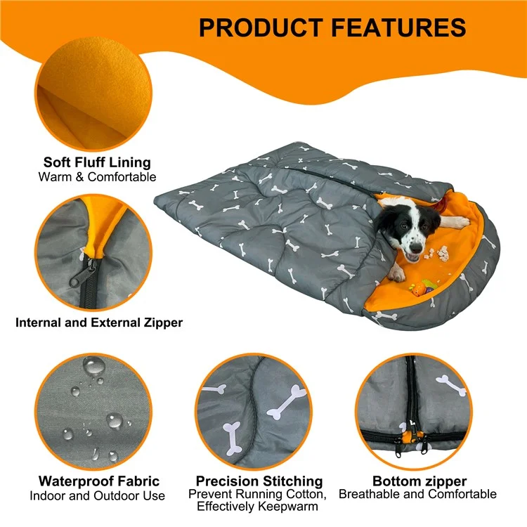 114x72 cm dicke, weiche Hundedecke aus Polyester, Hundetransportmatte, Camping-Ausrüstung mit Aufbewahrungstasche