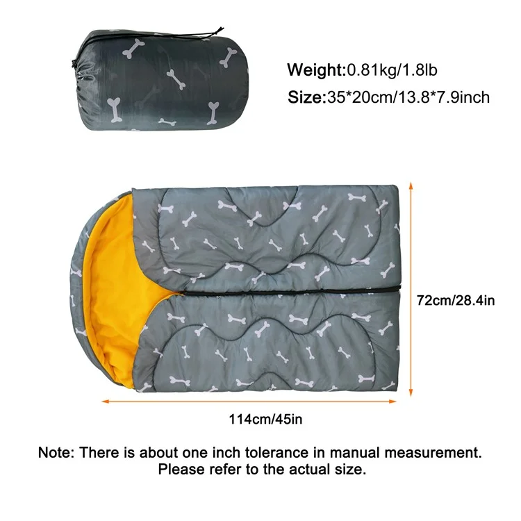 114x72 cm dicke, weiche Hundedecke aus Polyester, Hundetransportmatte, Camping-Ausrüstung mit Aufbewahrungstasche