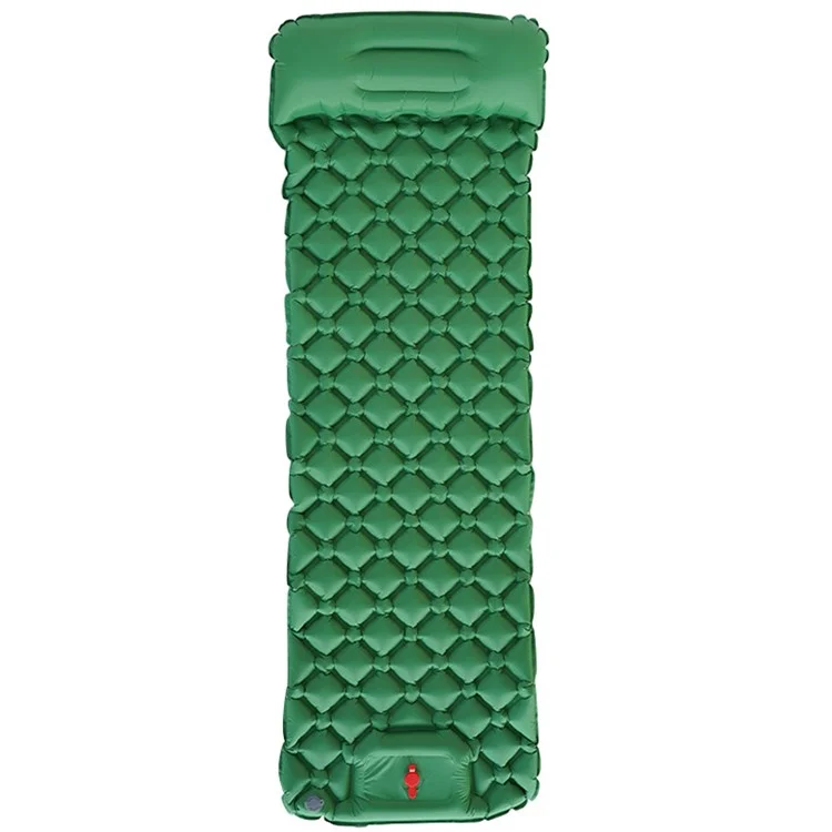 LX-T04 Easy Inflatable Camping Mattress Sleeping Mat TPU+Nylon Sleeping Pad - Army Green