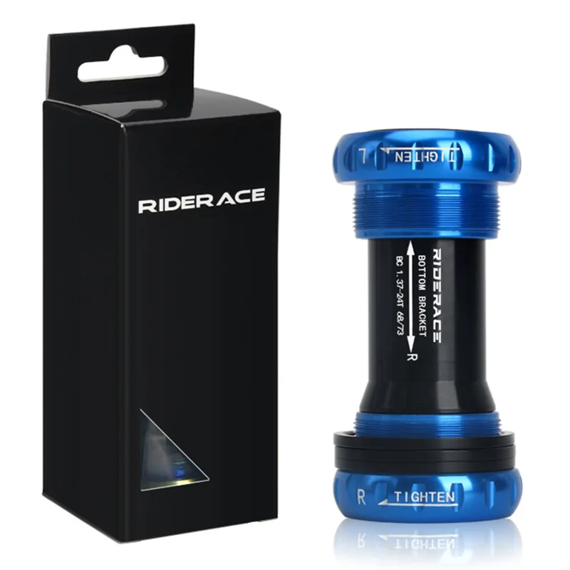 RIDERACE RR9348 Bicycle Bottom Bracket BB52 Sealed Ceramic Bearing Threaded Center Shaft - Blue