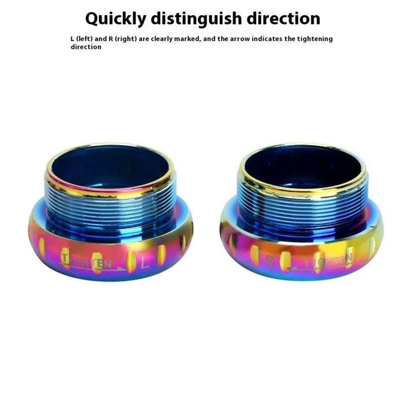 RIDERACE RR9348 Bicycle Bottom Bracket BB52 Sealed Ceramic Bearing Threaded Center Shaft - Blue