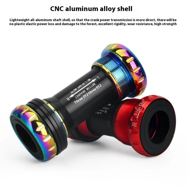 RIDERACE RR9348 Bicycle Bottom Bracket BB52 Sealed Ceramic Bearing Threaded Center Shaft - Blue