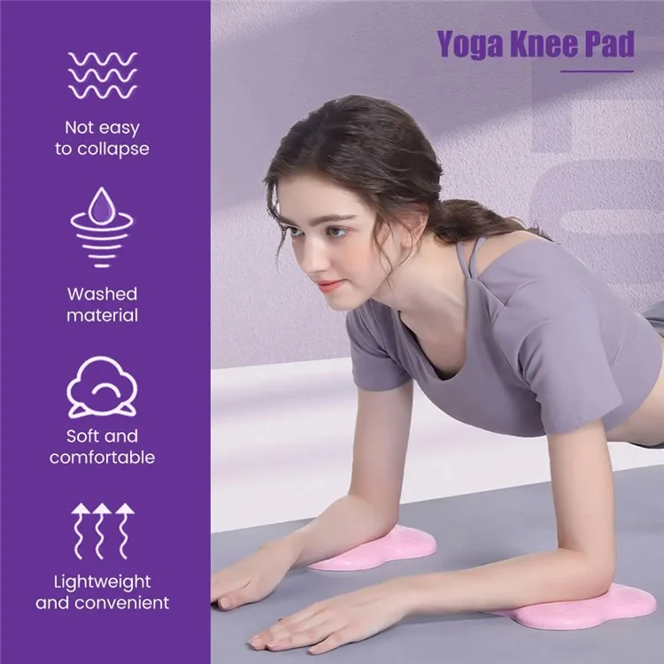 JH5974 20cm Yoga Knee Pad Kneeling Mat Non-Slip Support PU Cushion for Exercise - Pink