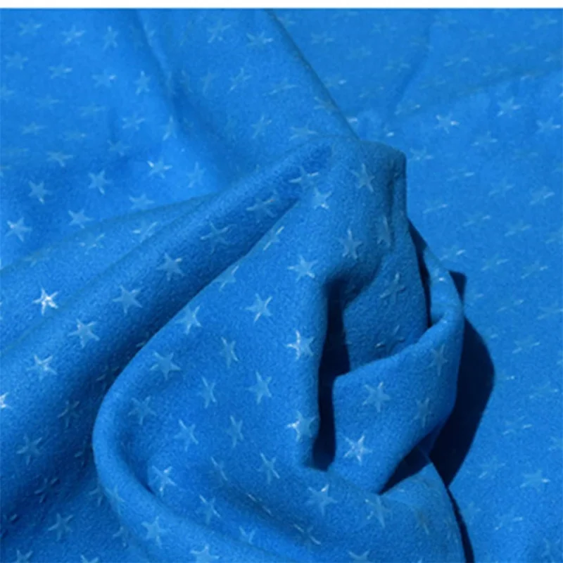 Manta de yoga extra grande com padrão de estrelas JH5886, toalha de flanela antiderrapante para pilates, 183 x 63 cm - Azul