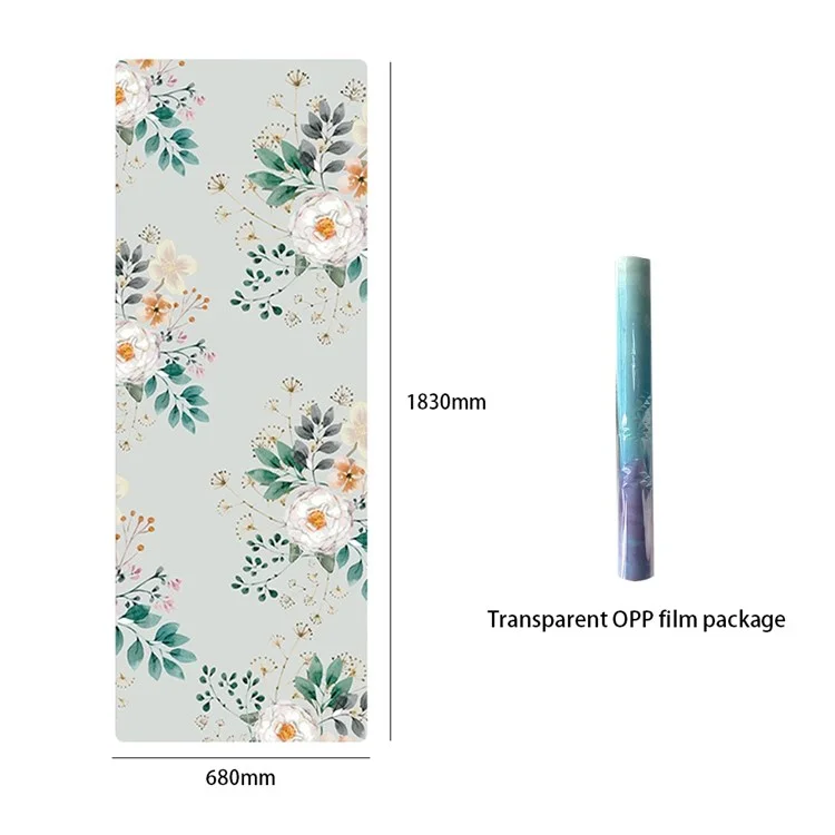 Meileer 1,5 mm D'épaisseur Suède + Tapis de Yoga en Caoutchouc Exercice de Fitness Pliable - Fleur